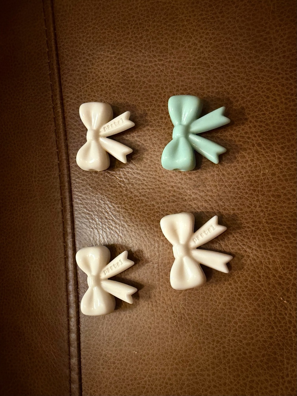 CJ Hendry X Studio 94 Pastel white and green bow beads lot of 4